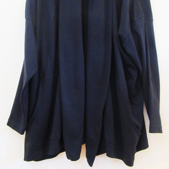 Black ESKANDAR 100% Pima Cotton Jacket, One Size, Very Good Condition - Picture 3 of 15